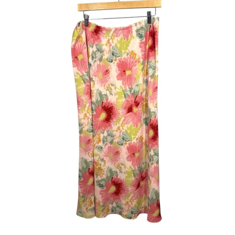 Leslie Fay 90s Y2K Floral Midi Skirt Sz‎ 16 Bloomcore Spring Easter Soft Girl